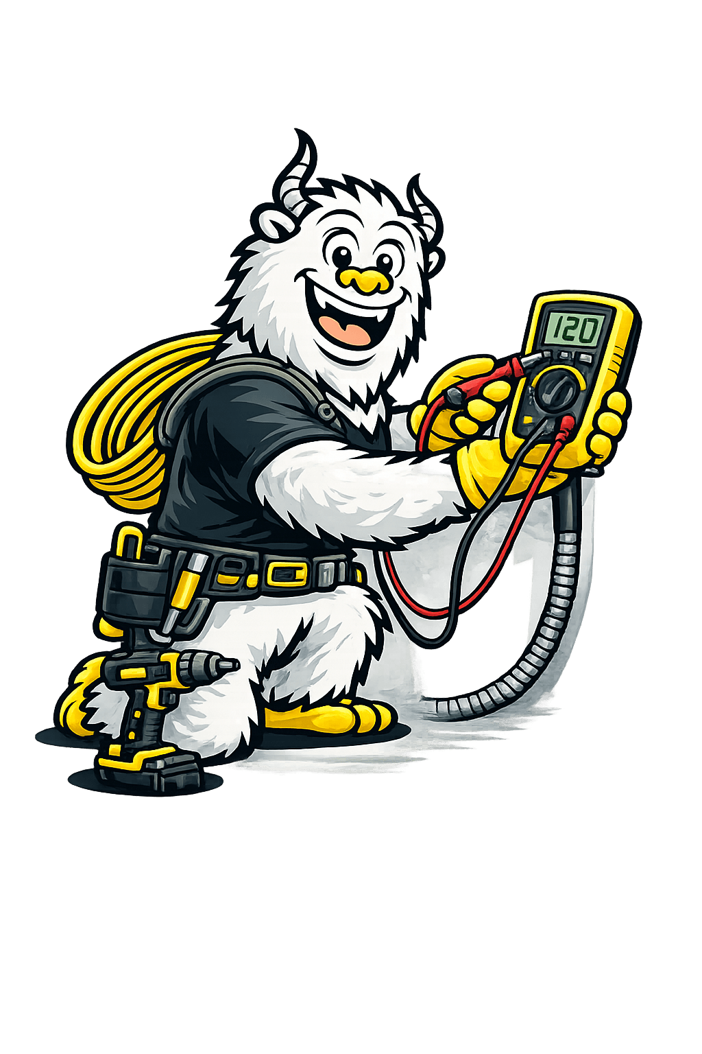 Tri Peaks Electric yeti mascot troubleshooting with a multimeter — electrical repairs Bailey CO